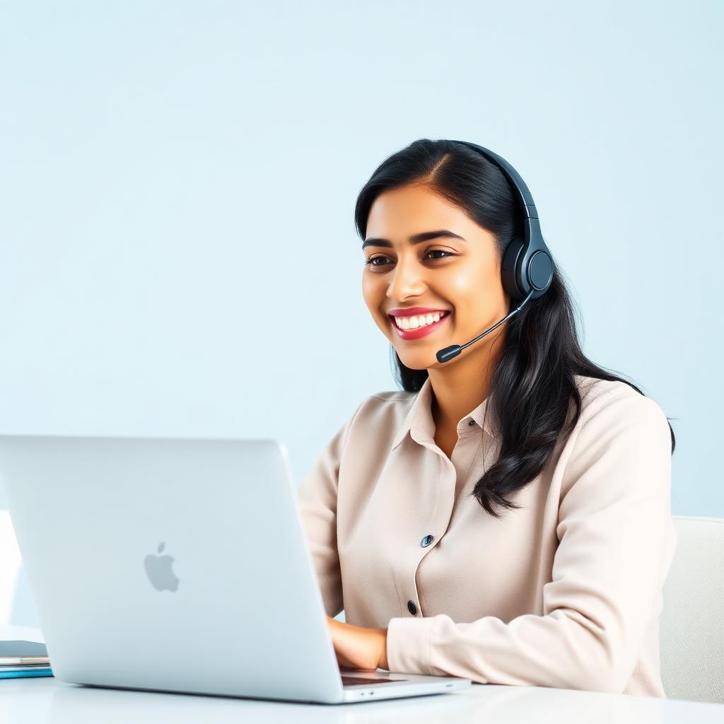 Precise PTE student support advisor at her desk